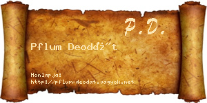 Pflum Deodát névjegykártya